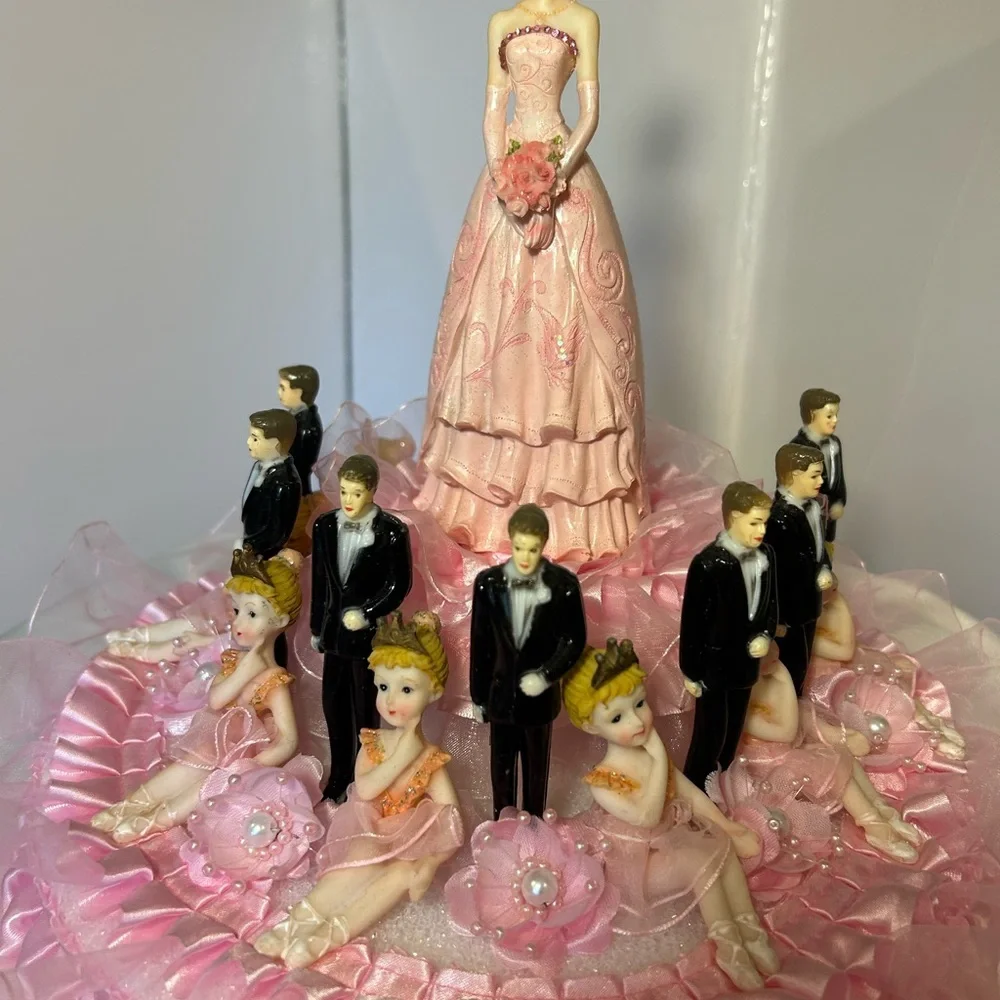 Elegant Pink sweet 16 or 15 Cake Topper or